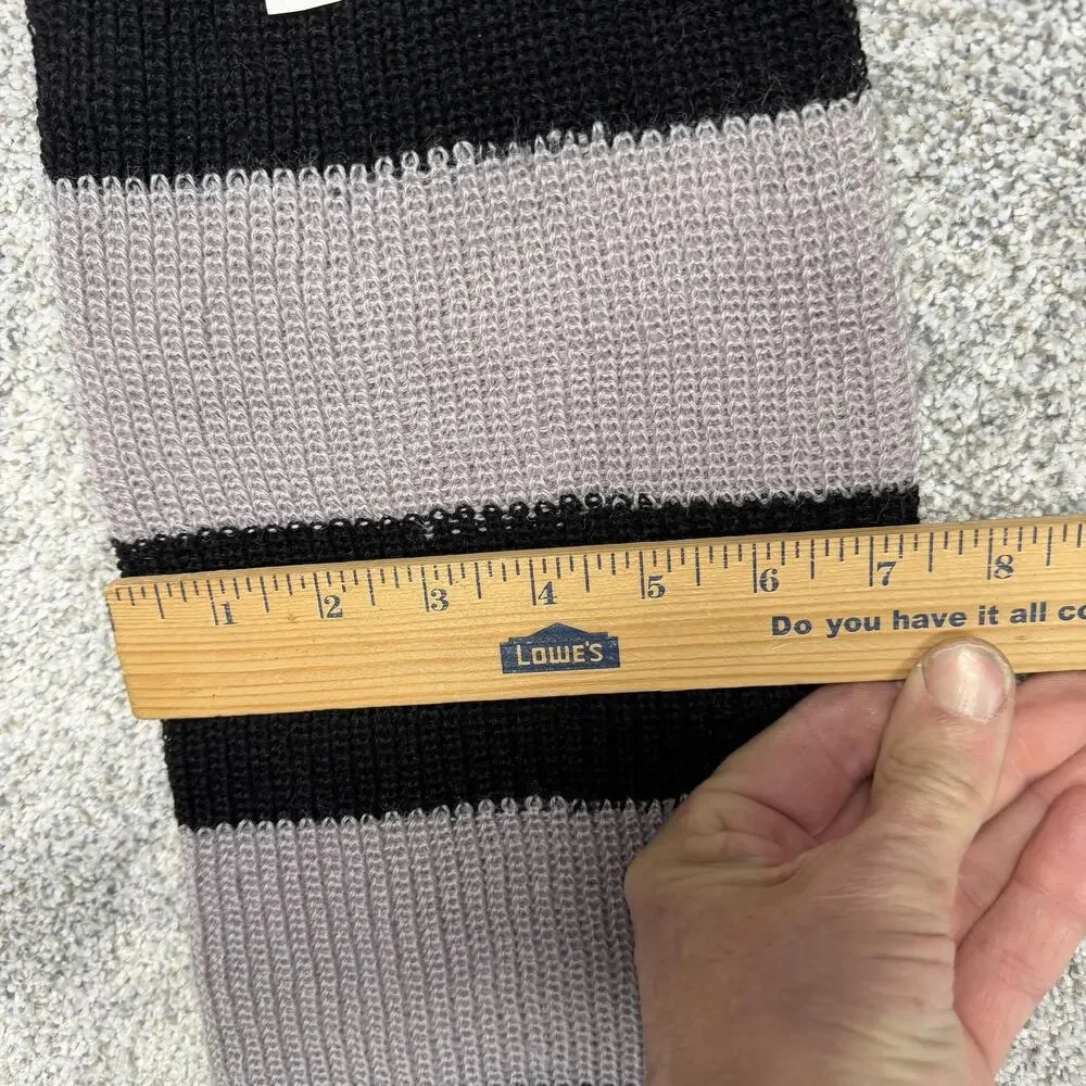 Raiders Scarf Mens One Size Black Gray Striped NFL Football Knit Fringe USA